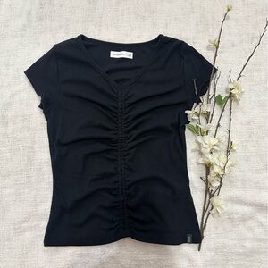 abercrombie kids front cinched tshirt black size 15/16